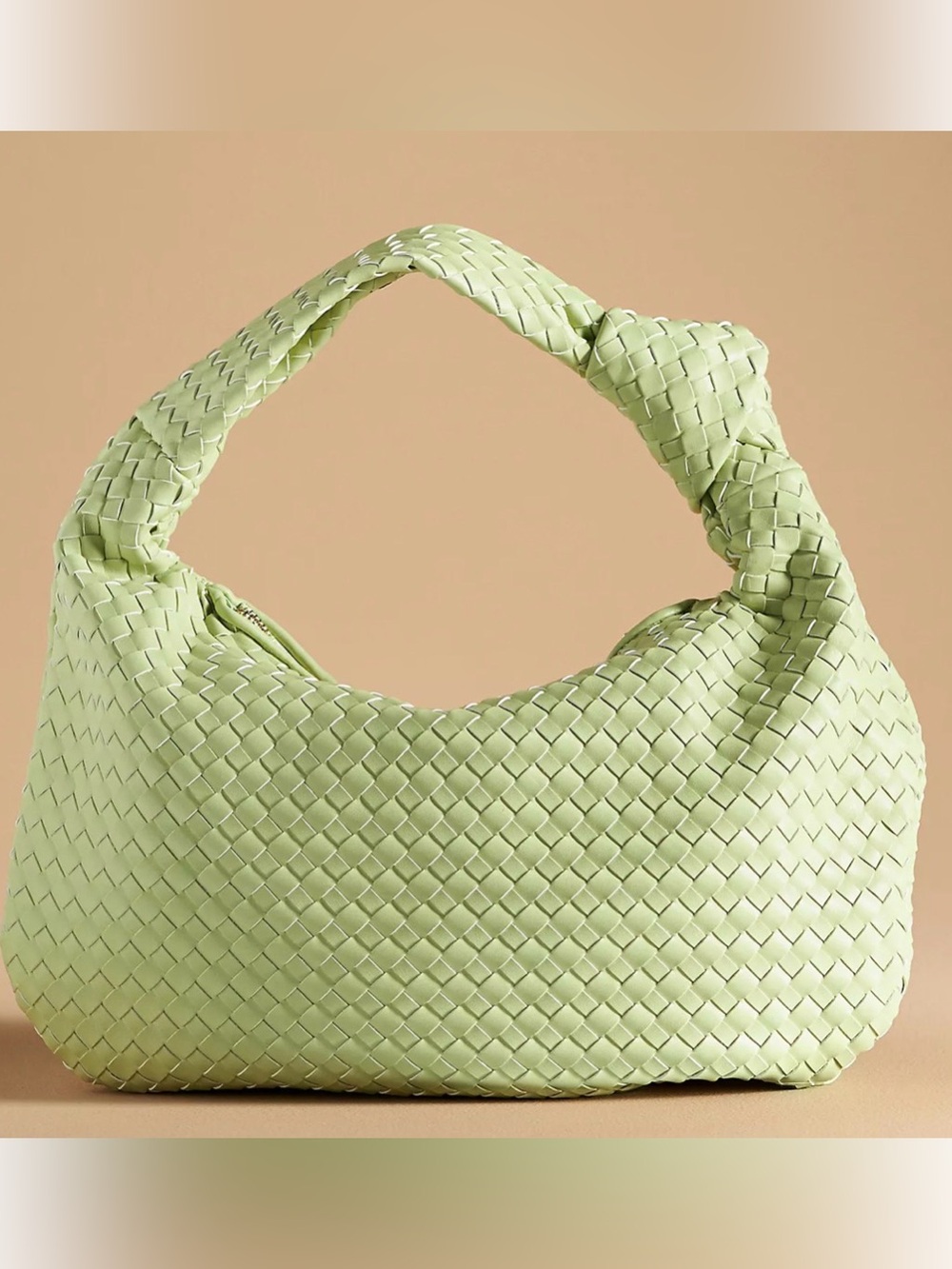 Melie Bianco Woven Shoulder Bag - Lime